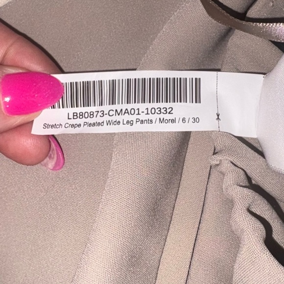 Quince Stretch Crepe Pleated Wide Leg Pants Morel Grey size 6 - Picture 6 of 6